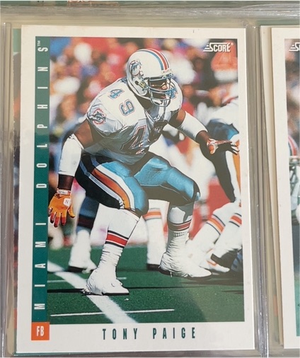 1993 Score #387 Tony Paige — front