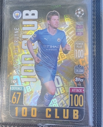2021-22 Topps Match Attax UEFA Champions League #454 Kevin De Bruyne 100 Club — front