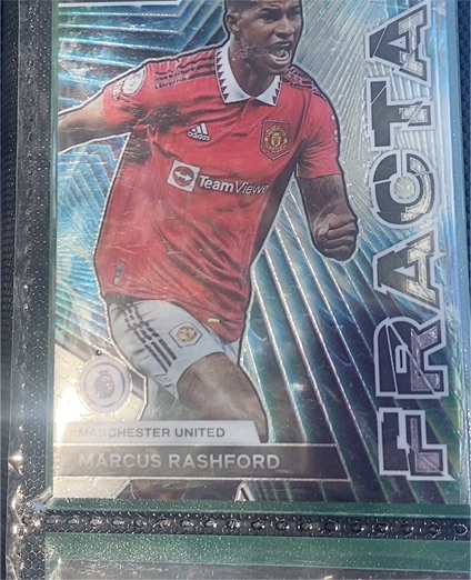 2022-23 Panini Prizm Premier League #22 Marcus Rashford Fractal — front