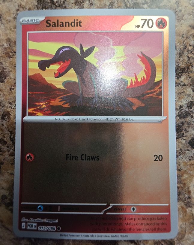 2016 Pokémon SM Guardians Rising #015 Salandit — front