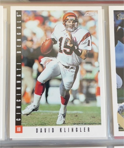 1993 Score #276 David Klingler Cincinnati Bengals — front