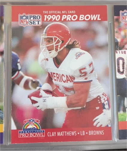 1990 Pro Set #353 Clay Matthews 1990 Pro Bowl Cleveland Browns — front