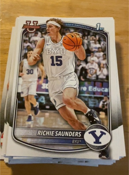 2025-26 Bowman Basketball Prospects 1st Bowman #BPP-66 Richie Saunders — front
