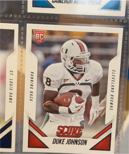 2015 Panini Score #387 Duke Johnson — front