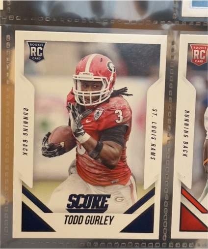 2015 Panini Score #386 Todd Gurley Rookie Card — front