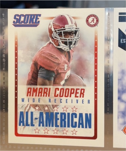 2015 Score #20 Amari Cooper All-American Insert — front