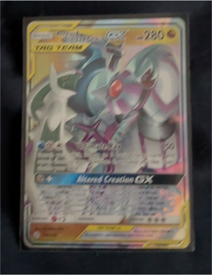 2019 Pokémon SM Cosmic Eclipse #156 Arceus & Dialga & Palkia GX — front