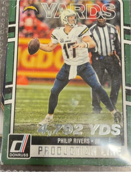 2016 Donruss #12 Philip Rivers Production Line Yardage — front