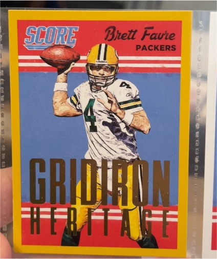 2015 Panini Score #7 Brett Favre Gridiron Heritage — front