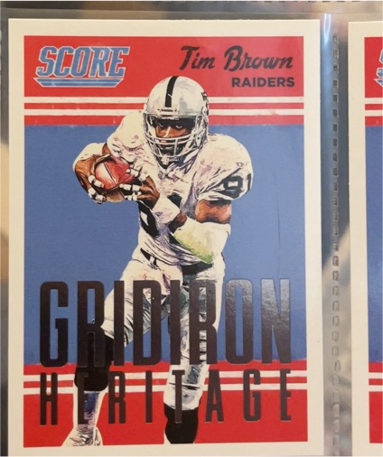 2015 Score Gridiron Heritage #23 Tim Brown — front