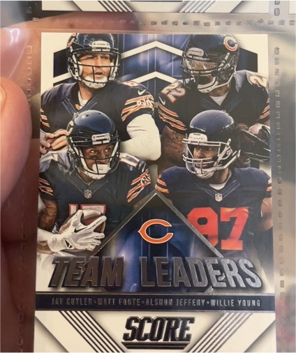 2015 Score Team Leaders #16 Jay Cutler/Matt Forte/Alshon Jeffery/Willie Young — front