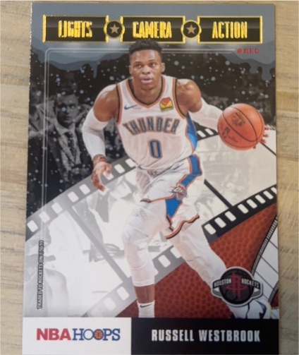 2019-20 NBA Hoops Lights Camera Action #13 Russell Westbrook — front