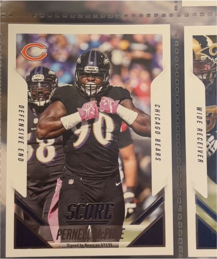 2015 Score #224 Pernell McPhee Chicago Bears — front