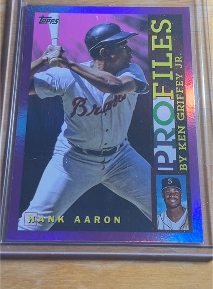 2026 Topps #TP-3 Hank Aaron Profiles By Ken Griffey Jr Pink Foil — front