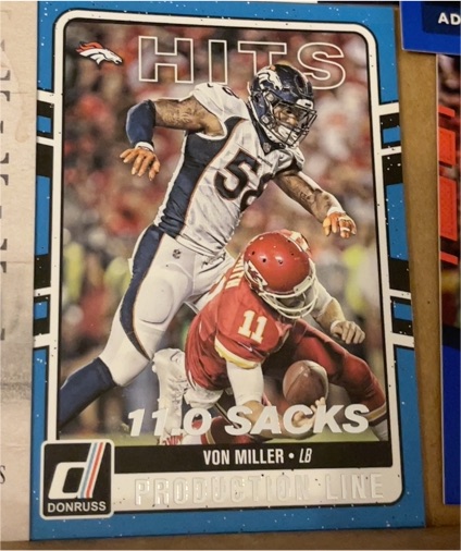 2016 Donruss #9 Von Miller Production Line Hits — front