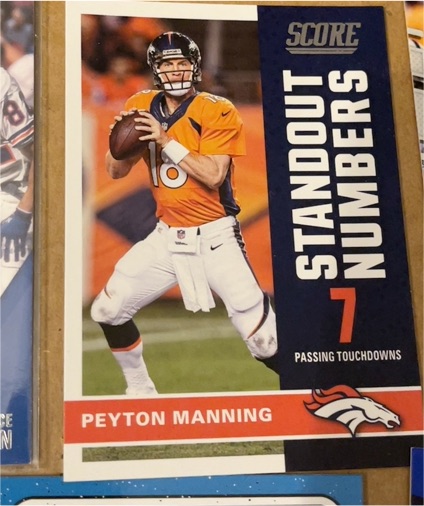 2017 Panini Score Standout Numbers #14 Peyton Manning — front