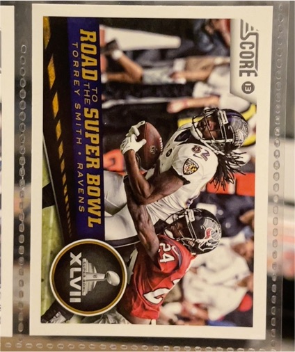 2013 Panini Score #255 Torrey Smith Road to the Super Bowl — front