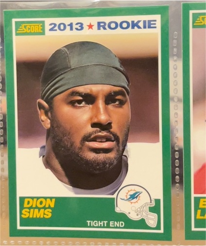 2013 Score #362 Dion Sims Rookie RC Miami Dolphins — front