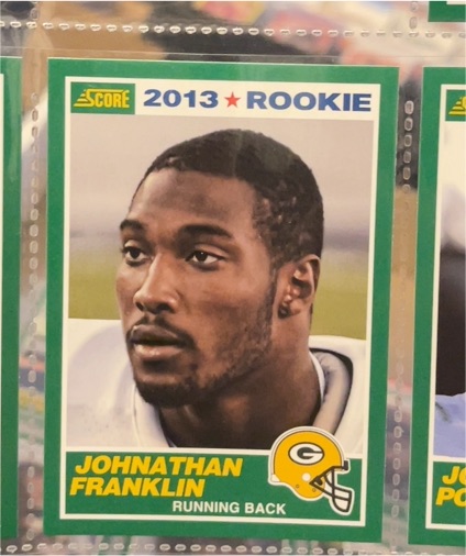 2013 Score #377 Johnathan Franklin Rookie — front