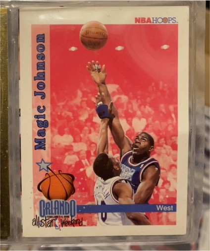 1992 NBA Hoops #309 Magic Johnson All-Star Weekend Orlando — front
