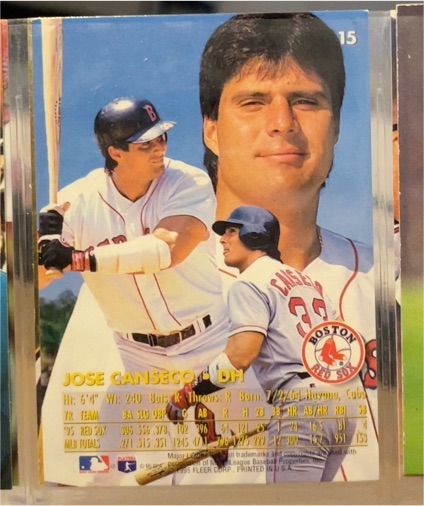 1995 Fleer #630 Jose Canseco — front
