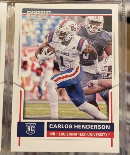 2017 Score #414 Carlos Henderson Rookie Louisiana Tech Bulldogs — front