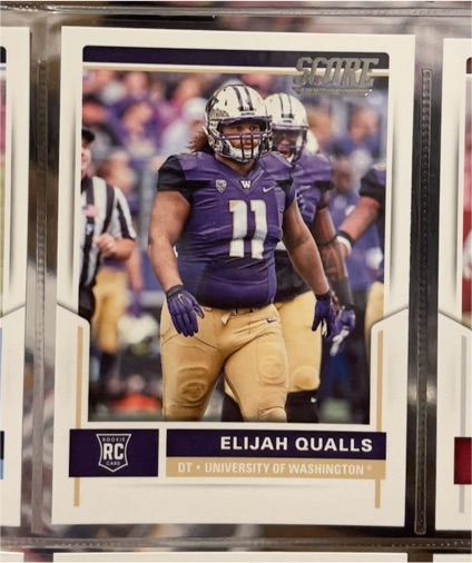2017 Score #419 Elijah Qualls Rookie Card — front