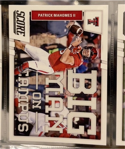 2017 Panini Score #6 Patrick Mahomes II Big Man on Campus Rookie Card — front