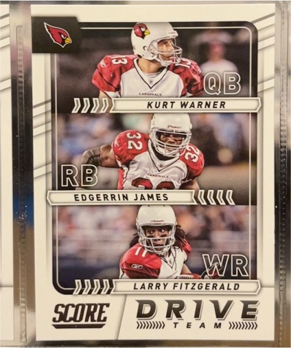 2017 Score Drive Team #3 Kurt Warner, Edgerrin James, Larry Fitzgerald — front