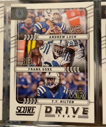 2017 Score #16 Andrew Luck / Frank Gore / T.Y. Hilton Drive Team — front