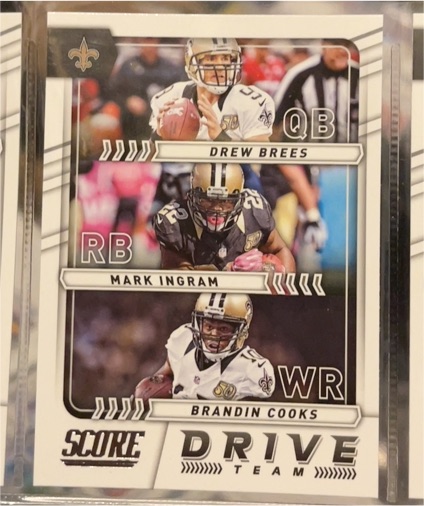 2017 Score #12 Brandin Cooks / Drew Brees / Mark Ingram Drive Team — front