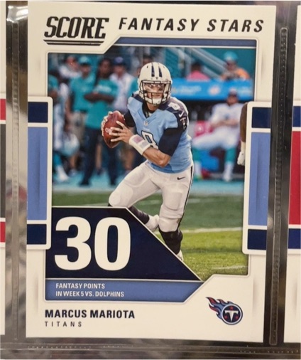 2017 Score Fantasy Stars #5 Marcus Mariota — front