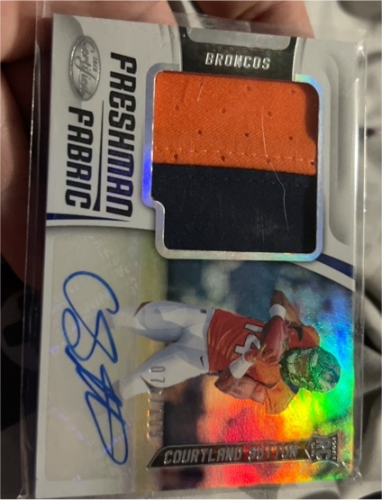 2018 Panini Certified #230 Courtland Sutton Freshman Fabric Signatures — front