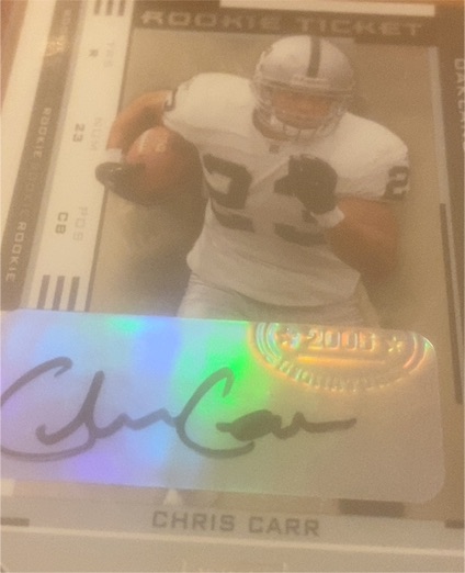 2005 Playoff Contenders #198 Chris Carr Rookie Ticket Autograph — front