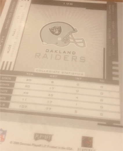 2006 Donruss Playoff Oakland Raiders Decal — front