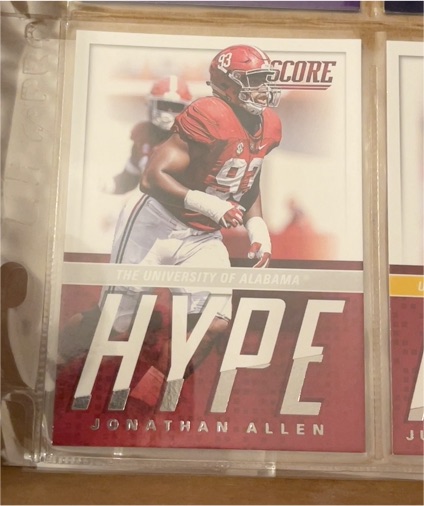 2017 Score #7 Jonathan Allen Hype — front