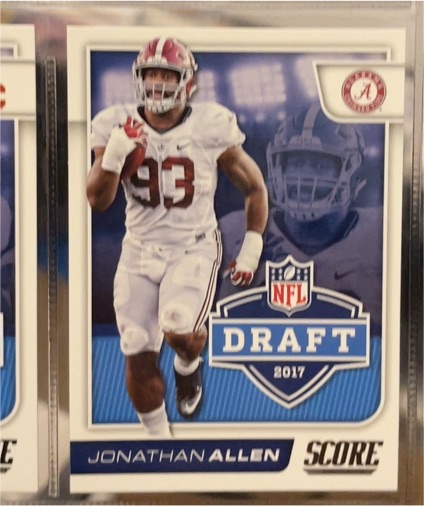 2017 Score NFL Draft #6 Jonathan Allen — front
