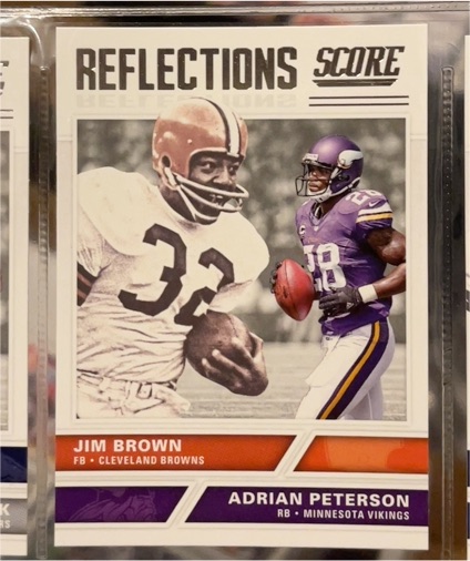 2017 Panini Score Reflections #6 Jim Brown / Adrian Peterson — front