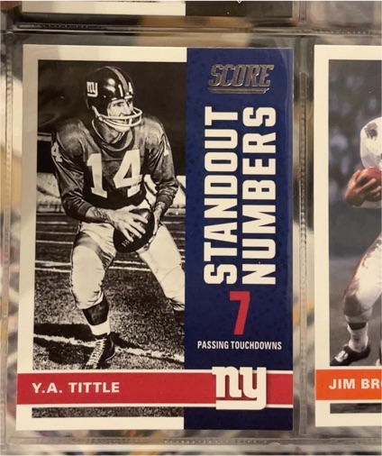 2017 Panini Score #7 Y.A. Tittle Standout Numbers — front