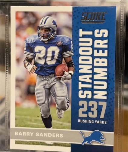 2017 Score Standout Numbers #6 Barry Sanders — front