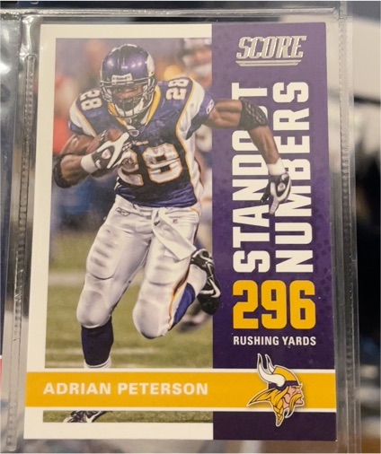 2017 Panini Score #15 Adrian Peterson Standout Numbers — front