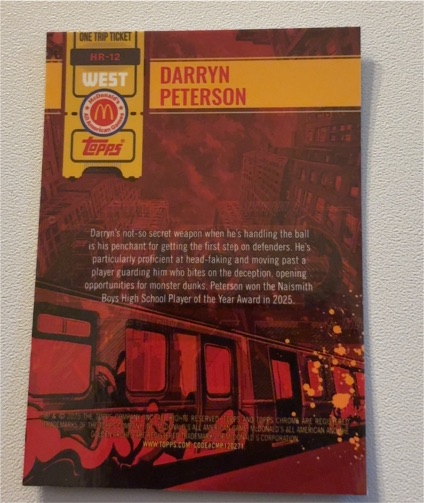 2025 Topps Chrome McDonald's All American #HR-12 Darryn Peterson — front