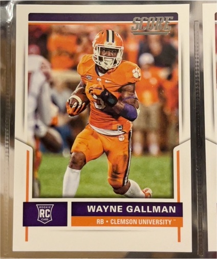 2017 Panini Score #383 Wayne Gallman Rookie Clemson Tigers — front
