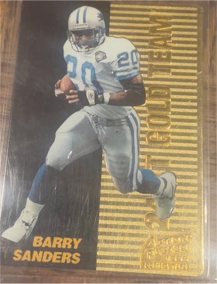 1995 Action Packed Rookie & Stars 24Kt Gold Team #10 Barry Sanders — front