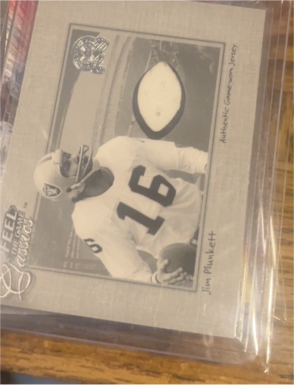 2000 Fleer Greats of the Game Feel the Game Classics #NNO Jim Plunkett — front