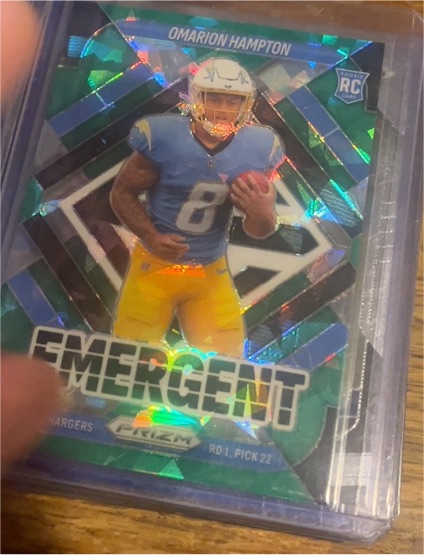 2025 Panini Prizm Emergent #9 Omarion Hampton — front