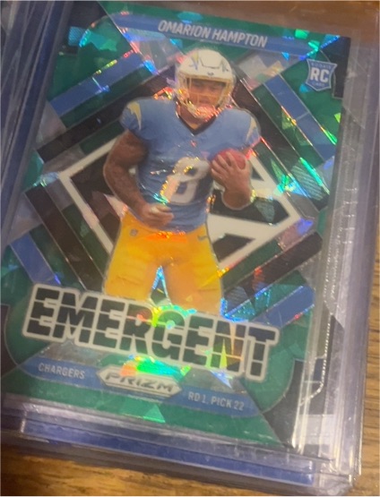 2025 Panini Prizm Emergent #9 Omarion Hampton — front
