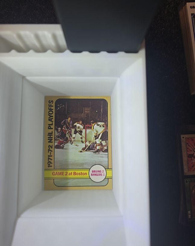 1972-73 Topps #3 NHL Playoffs Game 2 Bruins vs Rangers — front