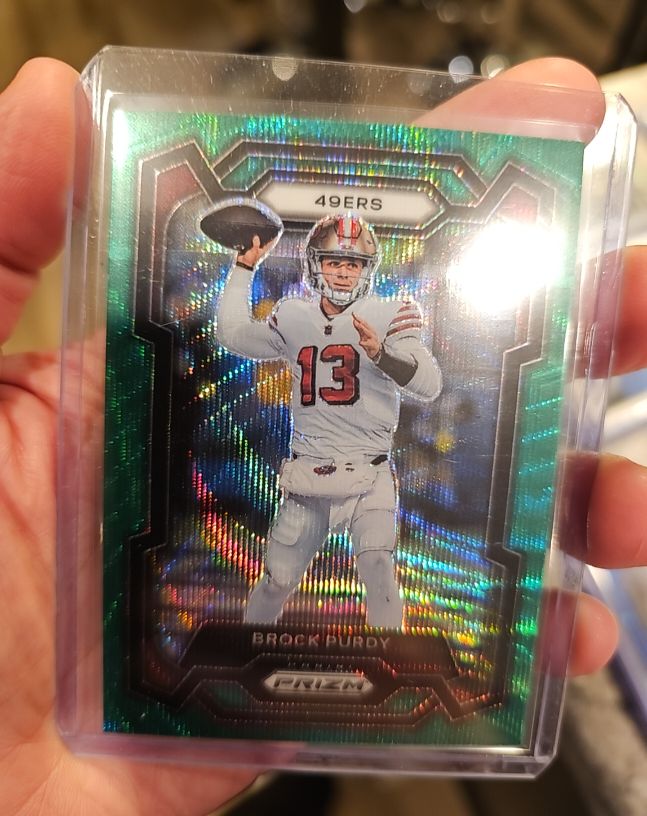 2023 Panini Prizm #266 Brock Purdy Green Wave Prizm — front