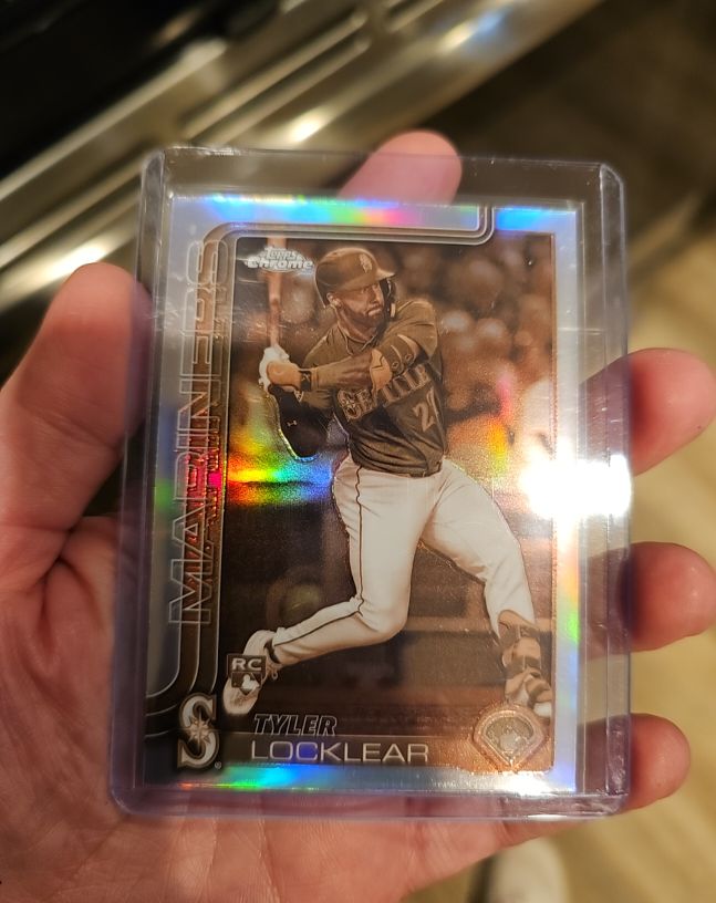 2025 Topps Chrome #41 Tyler Locklear Sepia Refractor Rookie Card — front